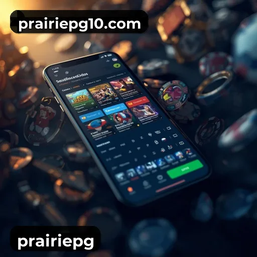 App prairiepg para iOS e Android — interface mobile, login biométrico e PIX integrado